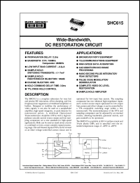 SHC615AU datasheet: Wide-Bandwidth, DC Restoration Circuit SHC615AU