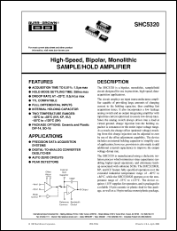 SHC5320KU/1K datasheet: Bipolar Monolithic Sample/Hold Amplifier SHC5320KU/1K