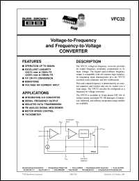 VFC32KP datasheet: Voltage-to-Frequency and Frequency-to-Voltage Converter VFC32KP