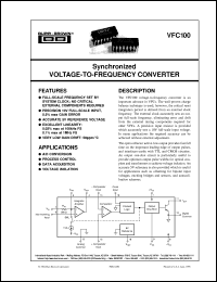 VFC100AG datasheet: Synchronized Voltage-to-Frequency Converter VFC100AG