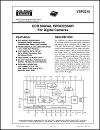 VSP2210Y/2K datasheet: CCD Signal Processor For Digital Cameras VSP2210Y/2K