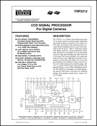 VSP2212Y datasheet: CCD Signal Processor For Digital Cameras VSP2212Y