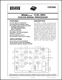 VSP3000Y datasheet: SpeedPlus™ 12-Bit, 6MHz CCD/CIS Signal Processor VSP3000Y