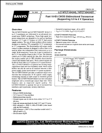 LC74FCT164245 datasheet: Fast 16-bit CMOS bidirectional tranceiver (supporting 3,3 tp 5 V operation) LC74FCT164245