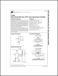 LF353MX datasheet: Wide Bandwidth Dual JFET Input Operational Amplifier LF353MX