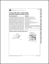 LF398M datasheet: Monolithic Sample and Hold Circuit LF398M