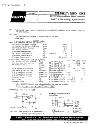 2SB827 datasheet: PNP epitaxial planar silicon transistor, 50V/7A, switching application 2SB827
