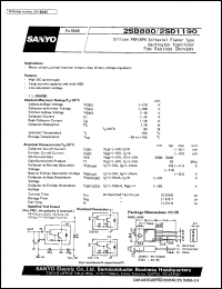 2SB880 datasheet: PNP epitaxial planar silicon darlington transistor, for various drivers 2SB880