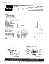 2SC3591 datasheet: NPN epitaxial planar silicon transistor, high-definition CTR display horizontal output application 2SC3591