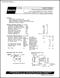 2SC3998 datasheet: NPN triple diffused planar silicon transistor, very high-definition color display horizontal deflection output application 2SC3998