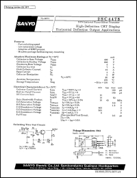 2SC4478 datasheet: NPN epitaxial planar silicon transistor, high-definition CTR display horizontal deflection output application 2SC4478