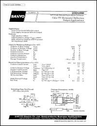2SD1880 datasheet: NPN triple diffused planar silicon transistor, color TV horizontal deflection output application 2SD1880
