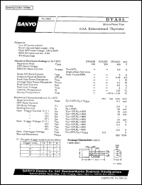 DTA05 datasheet: Silicon planar type, 0,5A bidirectional thyristor DTA05
