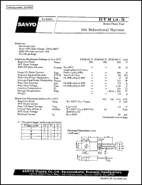 DTM10G-N datasheet: Silicon planar type, 10A bidirectional thyristor DTM10G-N