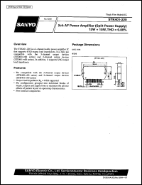 STK401-220 datasheet: 2-channel, (15W+15W) AF power amplifier (split power supply) STK401-220