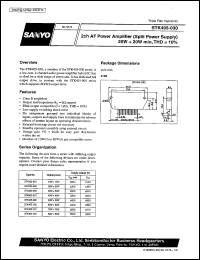 STK405-030 datasheet: 2-channel, (20W+20W) AF power amplifier (split power supply) STK405-030
