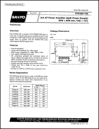 STK405-100 datasheet: 2-channel, (60W+60W) AF power amplifier (split power supply) STK405-100