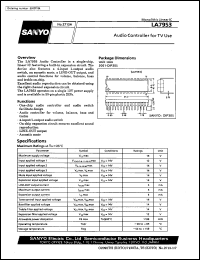 LA7953 datasheet: Audio controller for TV LA7953