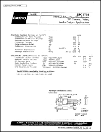 2SC1755 datasheet: NPN triple diffused planar silicon transistor, TV, video, audio output application 2SC1755