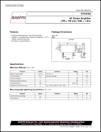 STK4352 datasheet: AF power amplifier (7W + 7W) STK4352