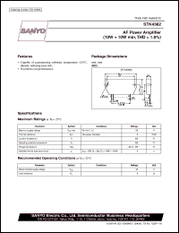 STK4362 datasheet: AF power amplifier (10W + 10W) STK4362