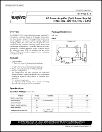 STK400-070 datasheet: AF power amplifier (40W+40W+40W) STK400-070
