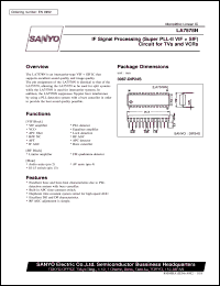 LA7578N datasheet: IF signal processing (super PLL-II VIF + SIF) circuit for TV and VCR LA7578N