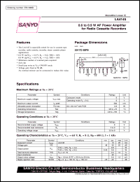 LA4145 datasheet: 0,6 to 0,9W AF power amplifier for radio cassette recorder LA4145