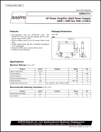 STK4171V datasheet: AF power amplifier (40W + 40W) STK4171V