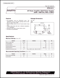STK4181V datasheet: AF power amplifier (45W + 45W) STK4181V