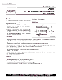 LA3370 datasheet: PLL FM multilpex stereo demodulator for car stereo LA3370