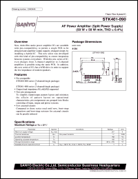 STK401-090 datasheet: AF power amplifier (50W + 50W) STK401-090