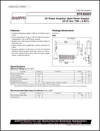 STK4030V datasheet: AF power amplifier (35W) STK4030V