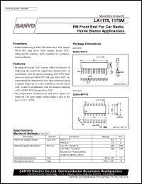 LA1175M datasheet: FM front end for car radio, home stereo application LA1175M