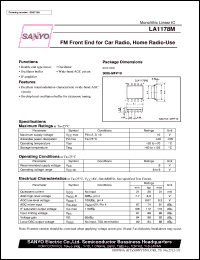 LA1178M datasheet: FM front end for car radio, home stereo application LA1178M