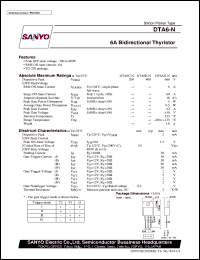 DTA6G-N datasheet: 600V/6A bidirectional thyristor DTA6G-N