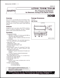 LC72191JM datasheet: PLL frequency synthesizer for electronic tuning in car stereo tuners LC72191JM