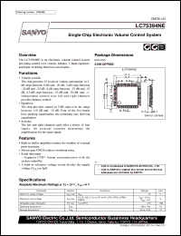 LC75394NE datasheet: Single-chip electronic volume control system LC75394NE