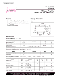 STK4432 datasheet: 2-channel AF power amplifier (25W+25W) STK4432