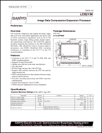 LC8213K datasheet: Image data compression/expansion processor LC8213K