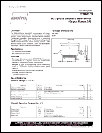 STK6103 datasheet: DC 3-phase brushless motor driver STK6103
