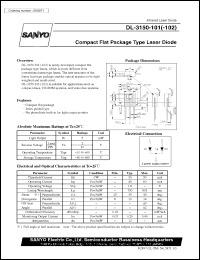 DL-3150-101 datasheet: Compact flat package type laser diode DL-3150-101