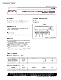 LA3246 datasheet: Stereo preamplifier for compact double cassette (playback-only use) LA3246