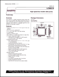 LC89210 datasheet: High-speed fax modem data pump LC89210