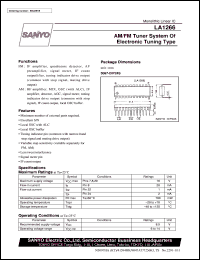 LA1266 datasheet: FM/AM tuner of electronic tuning type LA1266