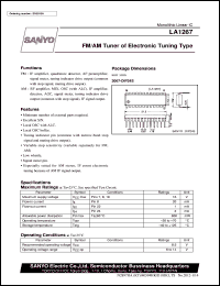 LA1267 datasheet: FM/AM tuner of electronic tuning type LA1267