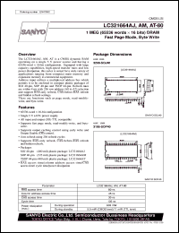 LC321664AM-80 datasheet: 1MEG (65536words x 16bit) DRAM fast page mode, byte write LC321664AM-80