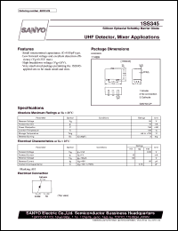 1SS345 datasheet: Silicon epitaxial schottky barrier diode, UHF detector, mixer application 1SS345