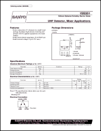 1SS351 datasheet: Silicon epitaxial schottky barrier diode, UHF detector, mixer application 1SS351