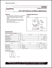 1SS358 datasheet: Schottky barrier diode, VHF, UHF detector, mixer application 1SS358